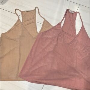 Women's Free People Sleeveless Tops  Tank size large- Pink and Tan
